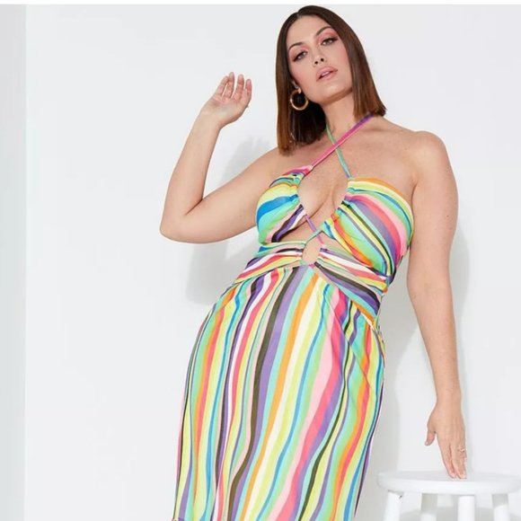 Plus Sized Colorful Summer Dress - Picture 1 of 4